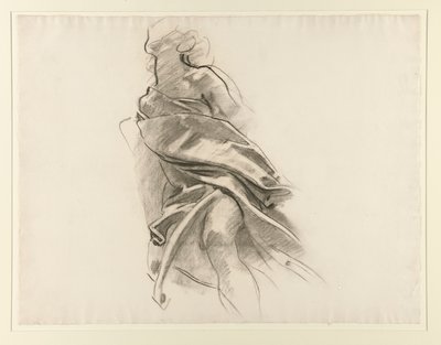 Detalje af draperi [farveblyant studie nr. 5,14] af John Singer Sargent