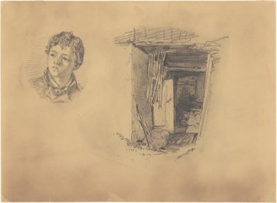 Hoved af en dreng; og indgangen til en hytte af John Singer Sargent