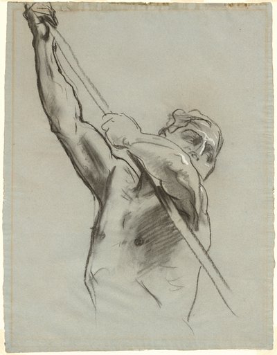 Mand Torso med stang af John Singer Sargent