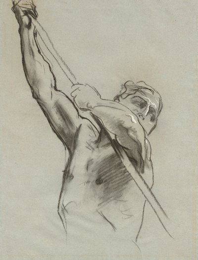 Mandkrop med stang, 1890-1900. af John Singer Sargent