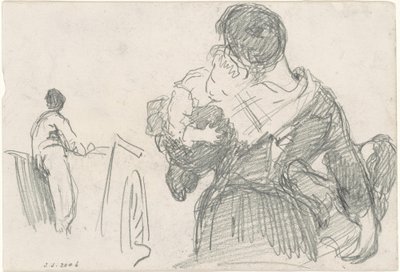 Mor og barn [recto], ca. 1871-1872. af John Singer Sargent