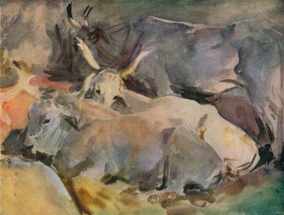 Okser i Siena, c1910 af John Singer Sargent