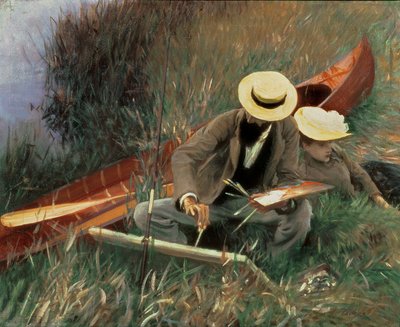 Paul Helleu tegner sin kone, 1889 af John Singer Sargent