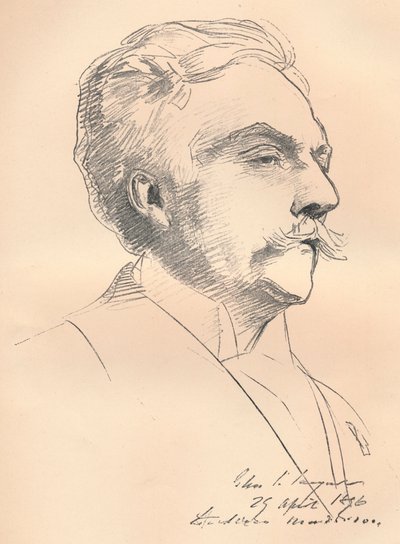 Portræt-skitse af M. Gabriel Faure, c1889 af John Singer Sargent