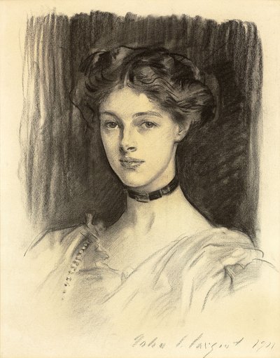 Portræt af Eva Katherine Balfour, senere Lady Buxton af John Singer Sargent
