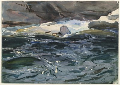Salmon River, 1901 (ugennemsigtig og gennemskinnelig wc og grafit) af John Singer Sargent