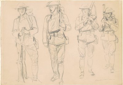 Studies for Entering the War [recto], 1918. af John Singer Sargent