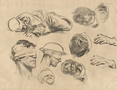 Studier for Gassed, 1918-1919. af John Singer Sargent