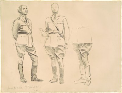 Studier for generalofficerer fra Første Verdenskrig, 1920-1922. af John Singer Sargent