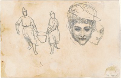 Studier af bønder [verso] af John Singer Sargent