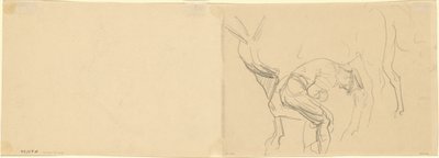 Undersøgelse for skoning af Calvary-heste på forsiden [verso], 1918. af John Singer Sargent