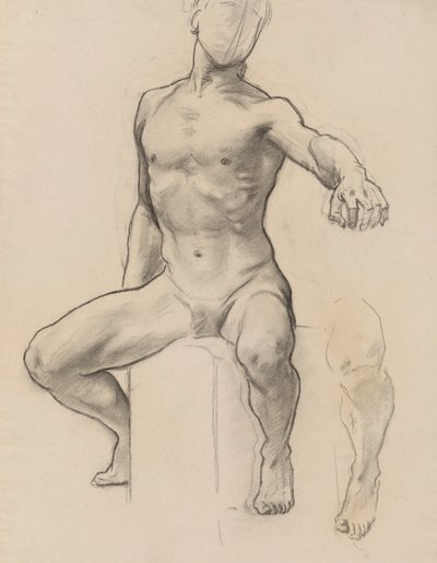 Studie af Perseus for Perseus om Pegasus, der dræber Medusa, vægmaleri, Stairway, Museum of Fine Arts, Boston [?] af John Singer Sargent