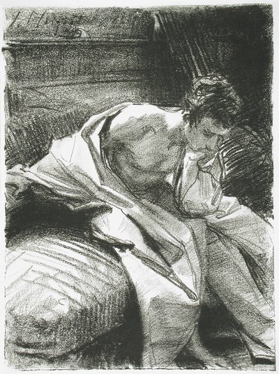 Studie af en siddende ung mand, 1895 af John Singer Sargent