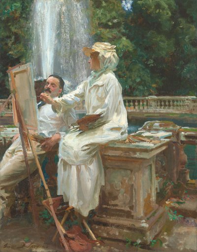 Fontænen, Villa Torlonia, Frascati, Italien af John Singer Sargent
