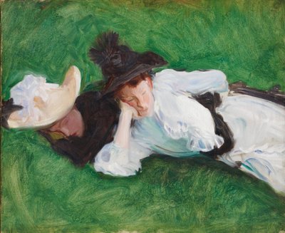 To piger på en græsplæne, 1889 af John Singer Sargent