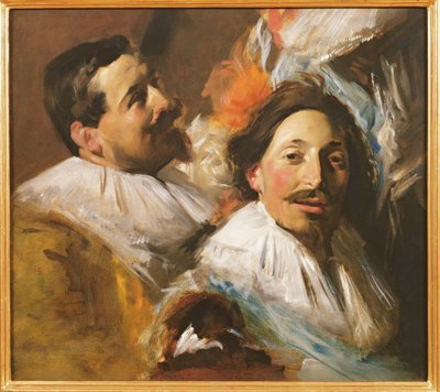 To hoveder fra officerernes banket, 1880 af John Singer Sargent