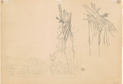 To knuste træer; og Study for "The Road" [verso] af John Singer Sargent