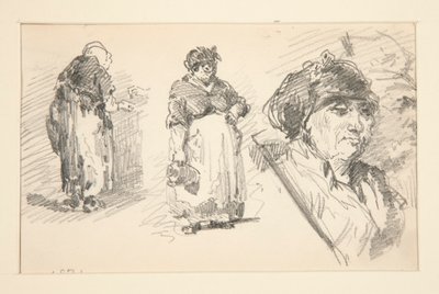 To stående figurer og et hoved af John Singer Sargent