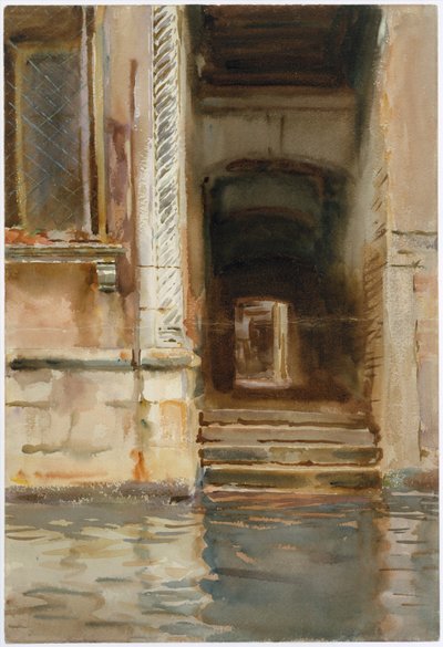 Venetiansk passage, ca. 1905 (wc, gouache og grafit på hvidt vævet papir) af John Singer Sargent