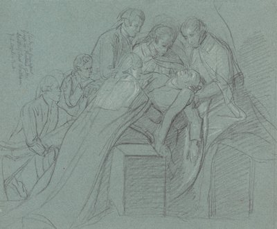 Undersøgelse for den centrale gruppe i "Death of Earl of Chatham" af John Singleton Copley