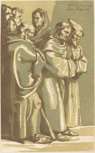 En gruppe munke og en kvinde af John Skippe after Sir Peter Paul Rubens