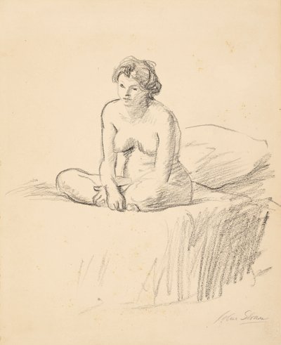 Siddende nøgen af John French Sloan