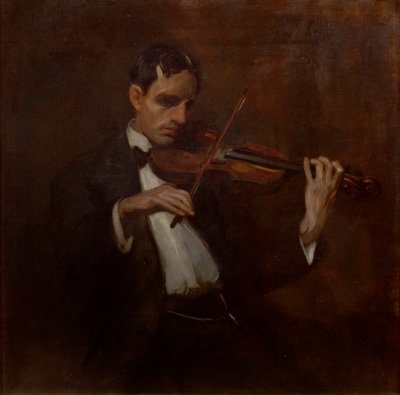 Violinist - Will Bradner (olie på lærred) af John French Sloan