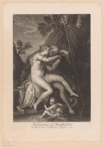 Kysser med Neptun og Amfitrit Neptun og Amfitrit (titel på objekt) gudernes kærlighedsforhold (serietitel) Loves of the Gods (serietitel) af John Smith