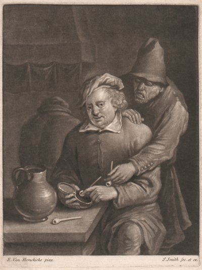 En ryger sidder ved bordet af John Smith