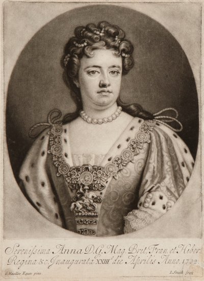 Queen Anne (mezzotint) af John Smith