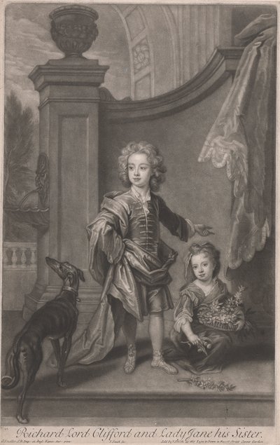 Richard, Lord Clifford (1695-1753) og hans søster, Lady Jane Boyle (d. 1780) af John Smith