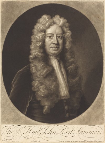 John Lord Sommers af John Smith after Jonathan Richardson, Sr.
