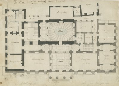 Chillington Hall: pen and pencil drawing, nd [1789] dani af John Soane