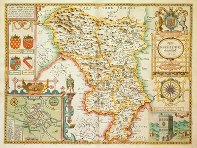 Et kort over grevskabet Derbyshire, fra 