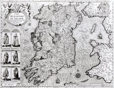 Kongeriget Irland, indgraveret af Jodocus Hondius (1563-1612), 