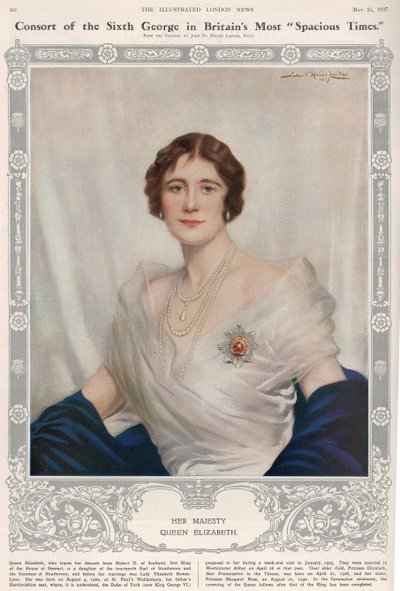 Portræt af dronning Elizabeth (1900-2002) fra 