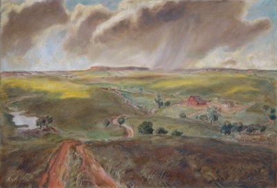 Spring Shower (Western Kansas Landscape) af John Steuart Curry