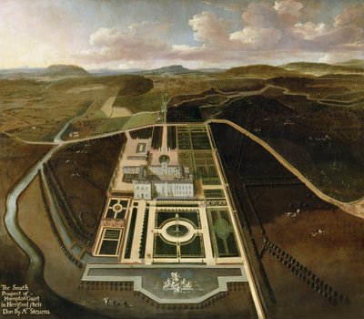 South Prospect of Hampton Court, Herefordshire, ca. 1705 af John Stevens