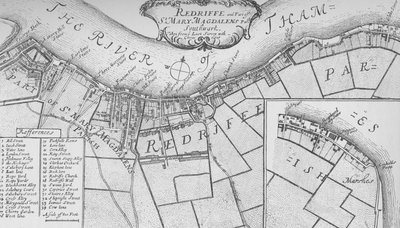 A Plan of Rotherhithe, 1755, 1912. Kunstnere: Ukendt, John Stow. af John Stow
