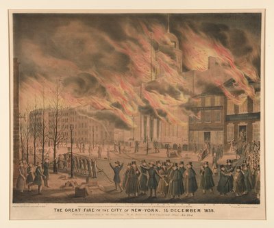Den store brand i byen New York, 16. december 1835 af John T. Bowen