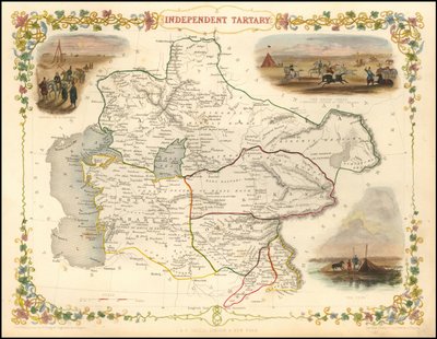 1851-kort over det uafhængige Tartariet af John Tallis af John Tallis