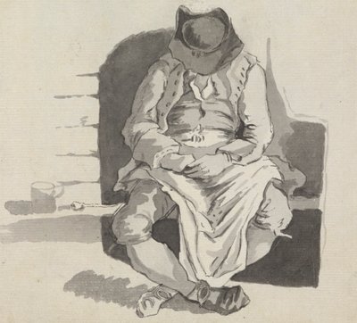 Studie af en mand, der sover på en bænk af John Taylor