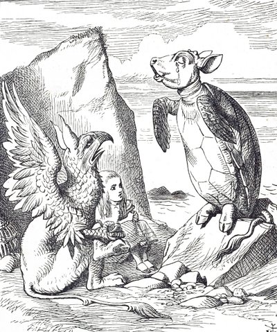 Alice, Mock Turtle and the Gryphon fra Alice