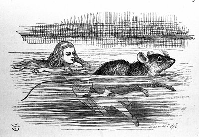 Alice i Eventyrland af Lewis Carroll (E. Dodgson). Illustration af den første udgave af Tenniel af John Tenniel