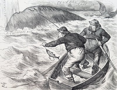 Tegneserie af John Tenniel, en engelsk illustrator, grafisk humorist og politisk tegneserieskaber. 1/1/1891 (gravering) af John Tenniel