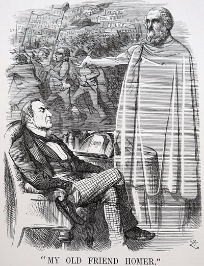 Gladstones gamle ven Homer af John Tenniel