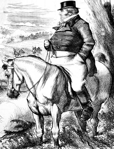 John Bull ser efterårsmanøvrer af John Tenniel