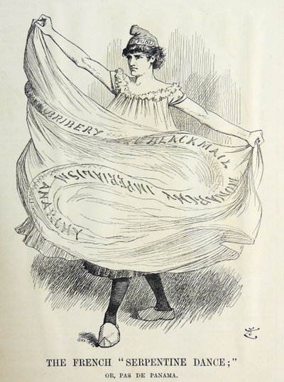 John Tenniel tegneserie om de franske indspil over bygningen af Panamakanalen. Fra 