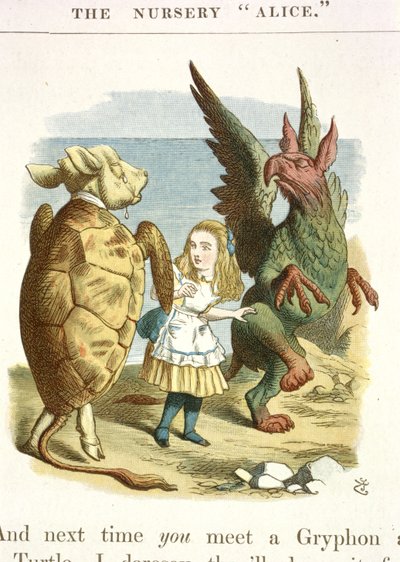 Mock Turtle og Gryphon af John Tenniel