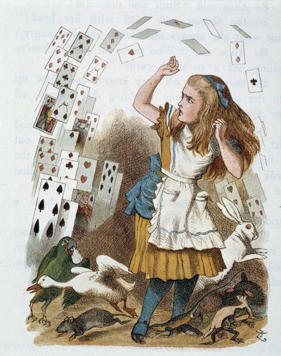 Spillekort - i "The Nursery"" Alice in Wonderland" af Lewis Carroll, illustration af John Tenniel (1820-1914) af John Tenniel